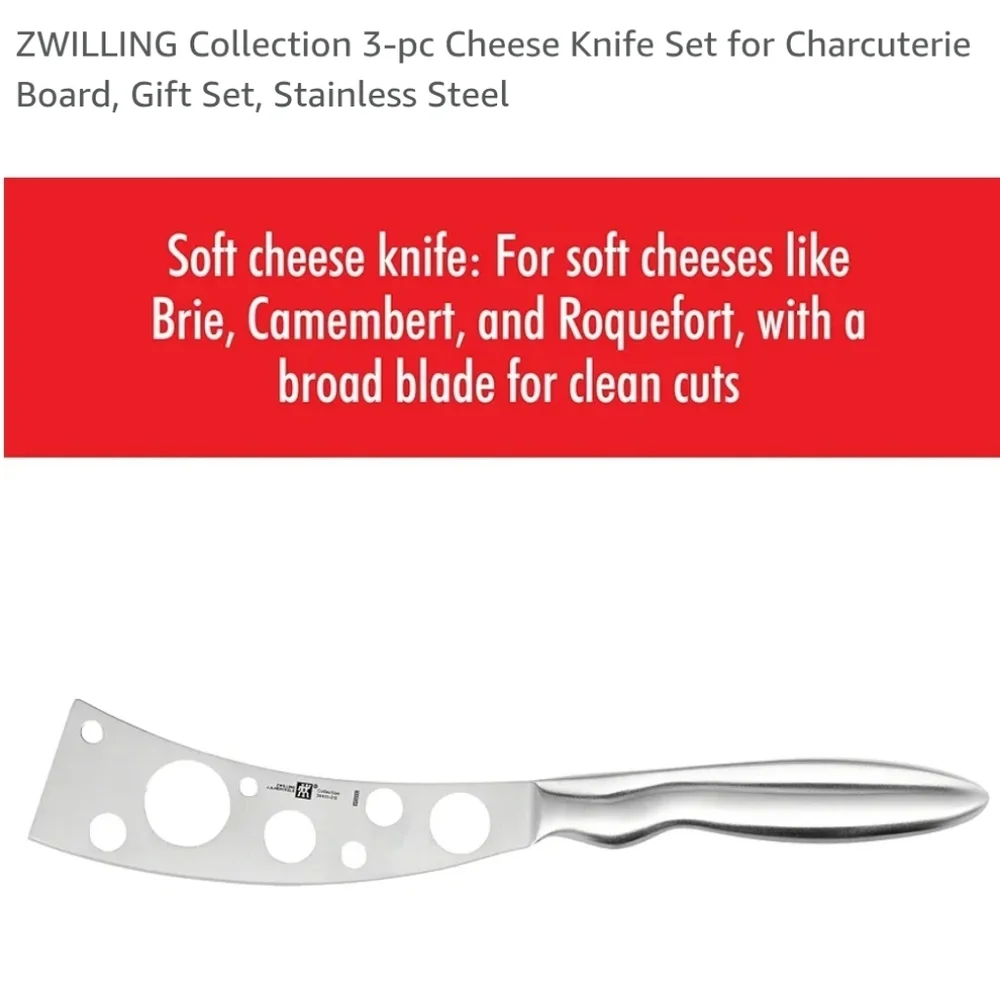 ZWILLING Collection 3-pc Cheese Knife Set for Charcuterie Board, Gift Set, Stain